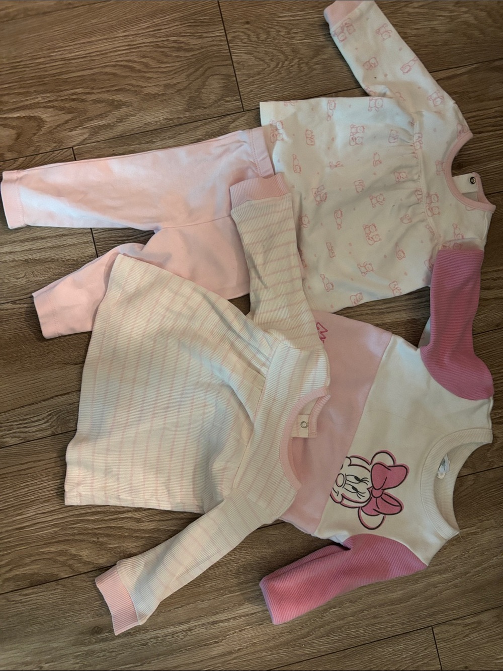 Baby Pink Minnie Mouse Long Sleeve Top + Pink Outfit Set